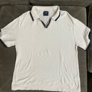 Abercrombie & Fitch Textured White Polo Shirt
